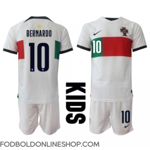 Portugal Bernardo Silva #10 Udebane Trøje Børn VM 2022 Kortærmet (+ Korte bukser)